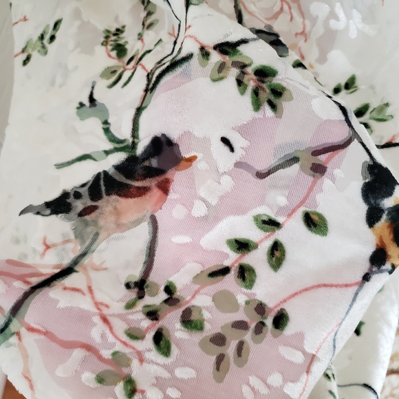 Ivy City Co. Embossed Velvet Burnout Bird Print Delaney Dress Sz.1X - Picture 6 of 7